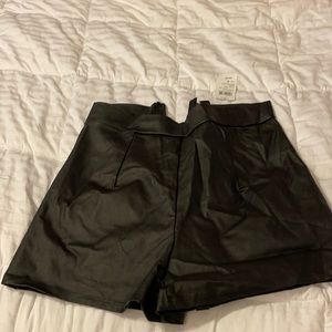 Women’s faux leather shorts